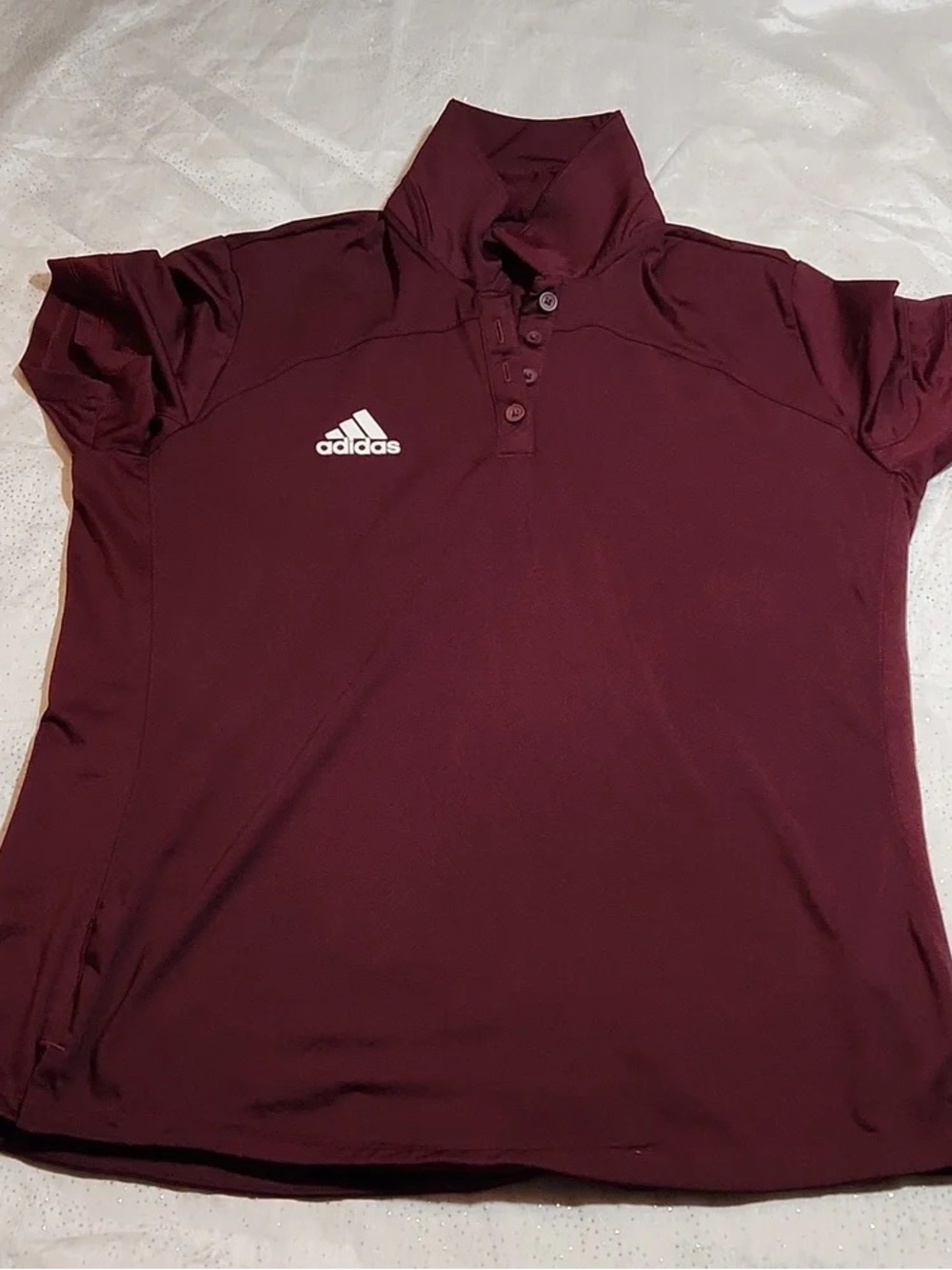 adidas Kids Maroon Polo with White Logo